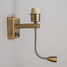 Стенна лампа бронз с LED с лампа за четене - Brescia Combi