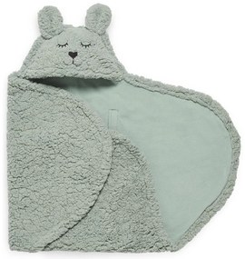 Jollein - Одеяло за повиване fleece Bunny 100x105 см пепеливо зелен