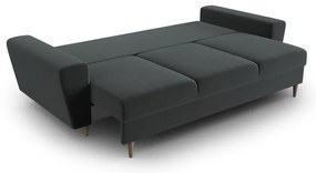 Тъмносив кадифен разтегателен диван с място за съхранение 235 cm Kyoto – Cosmopolitan Design