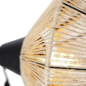 Ръстична подова лампа триножник въже - Jenthe