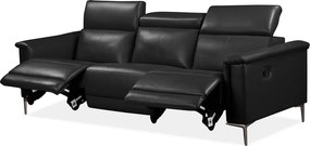 Черен диван от изкуствена кожа 222 cm Lund – Støraa