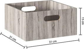 Кутия за съхранение 5five Mix & Modul, Дърво, 31x15 cm - Сив