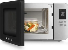 Микровълнова фурна с грил 4в1 SMEG Collezione MOC01BLMEU, 1900W, 29 л, 18 програми, Плавно затваряне, Звуков сигнал, LCD, Черен мат