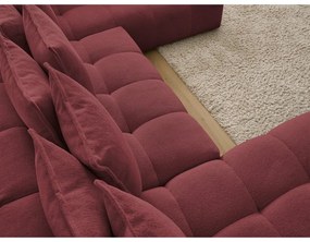 Бордо шенилов сгъваем/с място за съхранение ъглов диван (десен ъгъл/U форма) Everest – Bobochic Paris