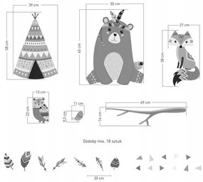 Стикер за стена с принт индианци, 150 х 96 см
