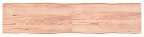 363988 vidaXL Плот за маса светлокафяв 220x50x(2-4) см обработен масивен дъб