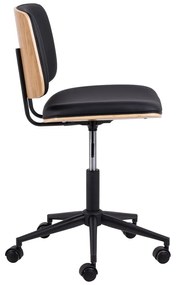 Черен офис стол от имитация на кожа Owen – Actona