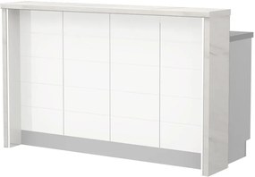 Островна кухненска пейка Hudson-Length: 160 cm.-White-White Marble