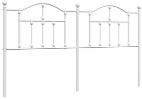 353523 vidaXL Метална табла за глава, бяла, 160 см