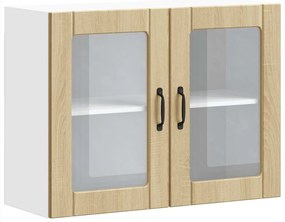 853850 vidaXL Кухненски стенен шкаф със стъклена врата "Lucca" дъб сонома, инженерно дърво
