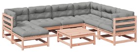 3299558 vidaXL Градински комплект с възглавници, 8 части, дугласка ела масив