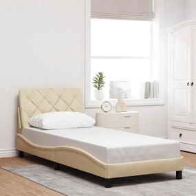 3310571 vidaXL Рамка за легло без матрак, кремави, 90x190 см, плат