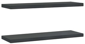 30292 vidaXL Стенни рафтове 2 бр 75x23,5x3 см черни неръждаема стомана