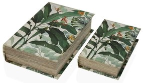 Декоративна кутия Versa Книга Тропически Пластно Дървен MDF 7 x 27 x 18 cm