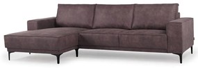 Тъмнокафяв ъглов диван от изкуствена кожа (ляв ъгъл) Copenhagen - Scandic