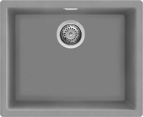 Кухненска мивка за под плот SMEG Quadra VZP56CT, 56 см, Антибактериална, Устойчива на надраскване и UV, Сив