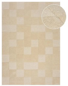 Бежов вълнен килим 170x120 cm Checkerboard - Flair Rugs