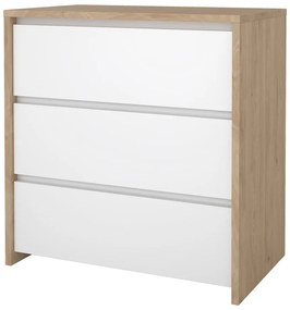 Скрин от дъбов декор бял и естествен цвят 80x84x48 cm Next – Tvilum