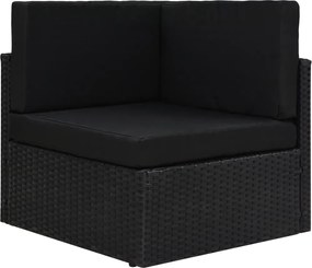 49501 vidaXL Модулен ъглов диван, полиратан, черен