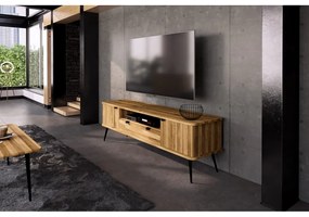 Масичка за телевизор от дъбова дървесина в естествен цвят 180x57 cm Kula - The Beds