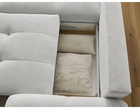 Светлосив шенилов сгъваем/с място за съхранение ъглов диван (ляв ъгъл) Roxelane – Bobochic Paris