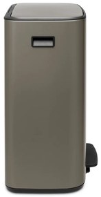 Сиво стоманено кошче за боклук за рециклиране с педал 60 l Bo – Brabantia