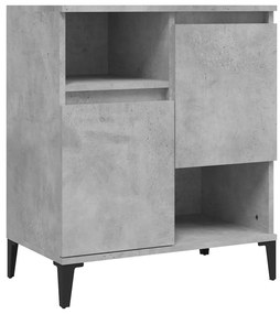 821152 vidaXL Сайдборд, бетонно сив, 60x35x70 см, инженерно дърво