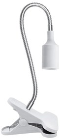 Гъвкав настолна лампа с щипка PLANTY 1xE27/30W/230V бял