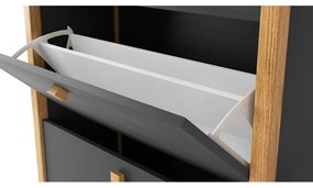 Тъмносив шкаф за обувки с три чекмеджета Bode - Woodman