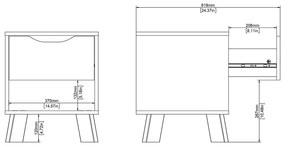 Нощно шкафче в бял и естествен цвят Ikast – Tvilum