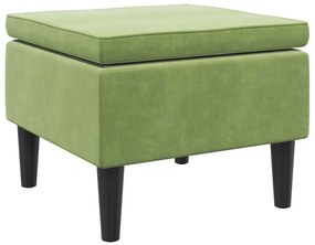 329439 vidaXL Табуретка с дървени крака, светлозелена, кадифе