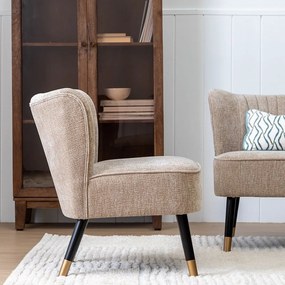 Бежово шенилово кресло Glam – Ixia