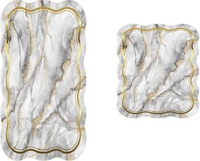 Сиви/ в златист цвят килими за баня в комплект 2 бр. 60x100 cm – Foutastic