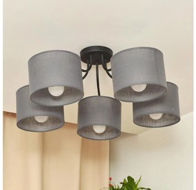 Повърхностно монтиран полилей ALBA 5xE27/15W/230V сив