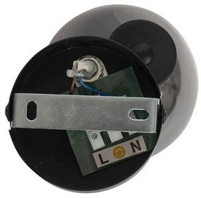 Интелигентен таванен прожектор черен с димно стъкло с Wifi P45 - Vidro