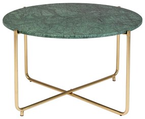 Кръгла масичка за кафе с мраморен плот в зелен и златист цвят ø 70 cm Timpa – White Label