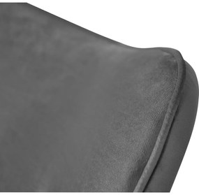 Сив кадифен фотьойл с табуретка Niko – Ropez