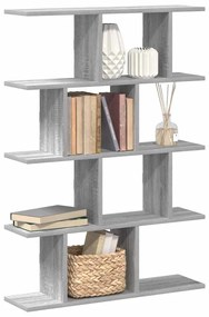 860018 vidaXL Стенен кубичен рафт, 12 отделения, сив сонома, инженерно дърво