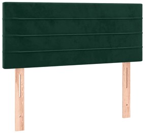 346141 vidaXL Горна табла за легло, тъмнозелена, 100x5x78/88 см, кадифе