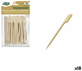 Комплект Шишове за Барбекю Algon Бамбук 100 Части 10,5 cm (18 броя)