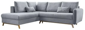 Светлосив ъглов разтегателен диван ляв ъгъл, Scandic Lagom - Miuform