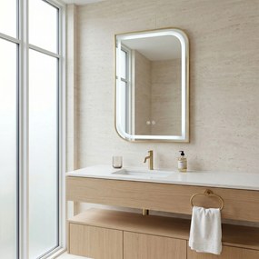 Огледало LED ZONE 70X50 BRUSH GOLD