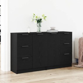 Sonata H Секретери 2 бр Черен дъб 60x30x70 см Инженерна дървесина
