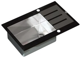Кухненска мивка ICK 7851, неръждаема стомана, лява, със сифон, 78x51см