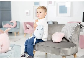 Детски диван от светлосиво кадифе 70 см Lil Sofa - Roba