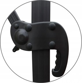 Бежов градински чадър с LED осветление 3 x 3 м