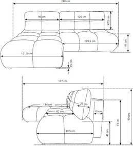 Ъглов Диван Лимо - Кафяв - Ляв