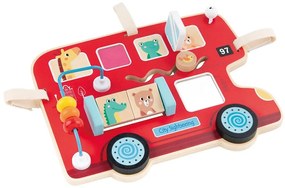 Lelin Toys - Активна дъска - бизиборд, Автобус с различни активности