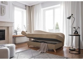 Кафяво-сив шезлонг от рипсено кадифе (ляв ъгъл) Chic Charlotte – Miuform