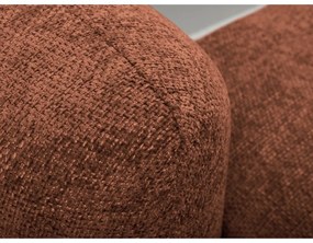 Теракотен шенилов разтегателен ъглов диван с място за съхранение (десен ъгъл) Mele – Makamii